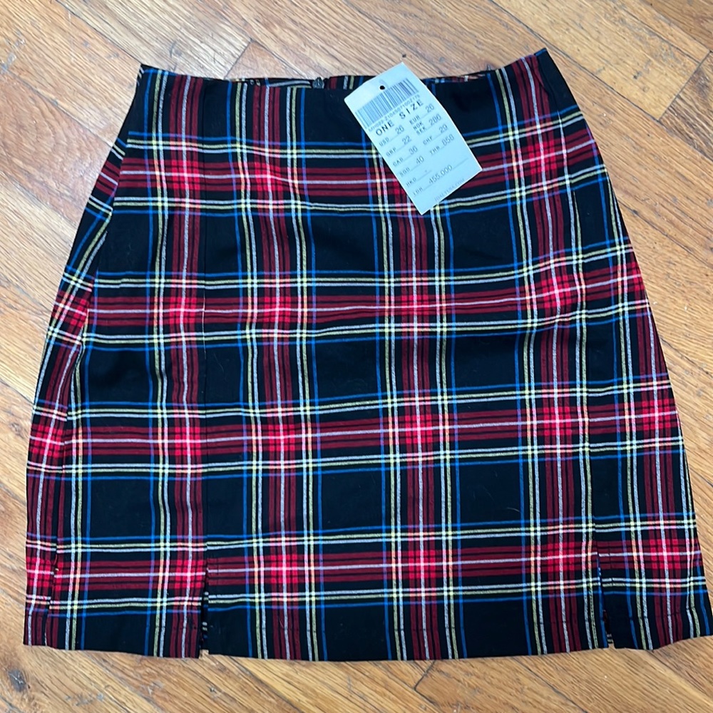 JOHN GALT PLAID MINI SKIRT NWT, clean, zipper sz 26 - Picture 1 of 6